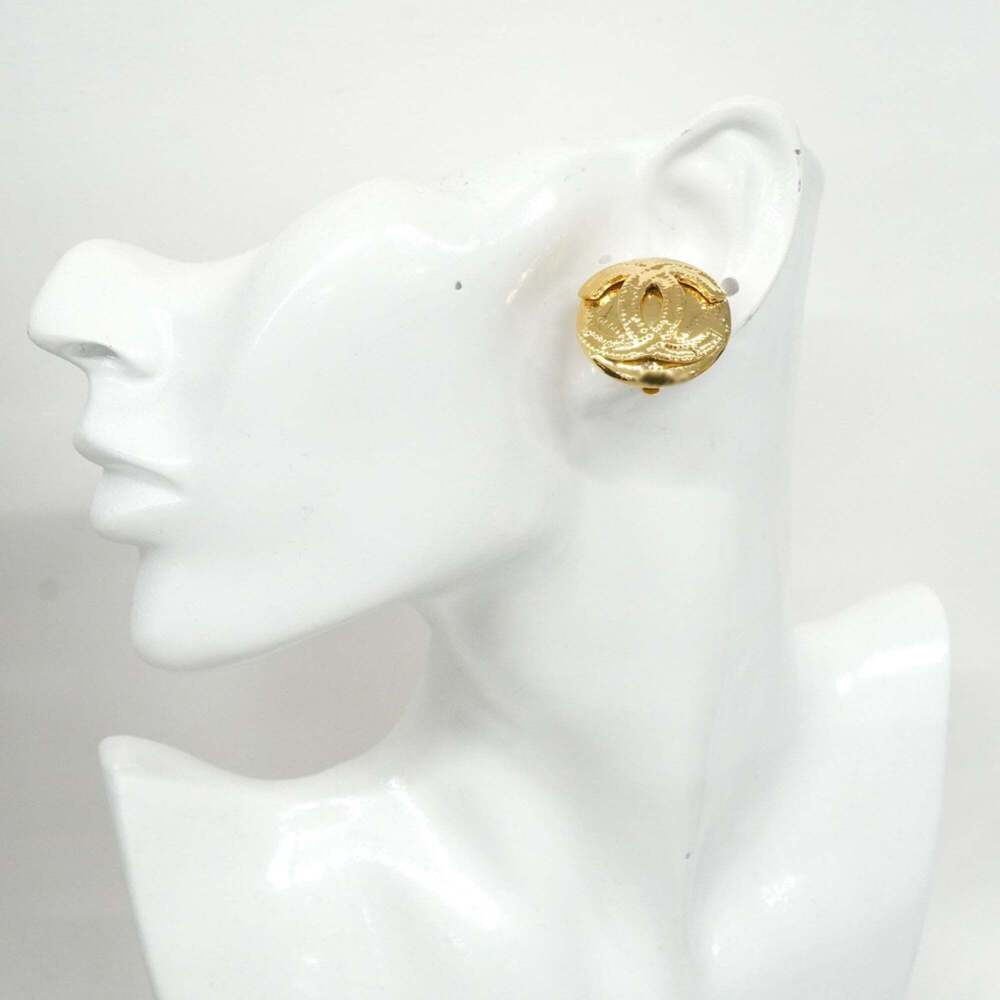 CHANEL Gold Logo Earrings - Picture 5 of 7